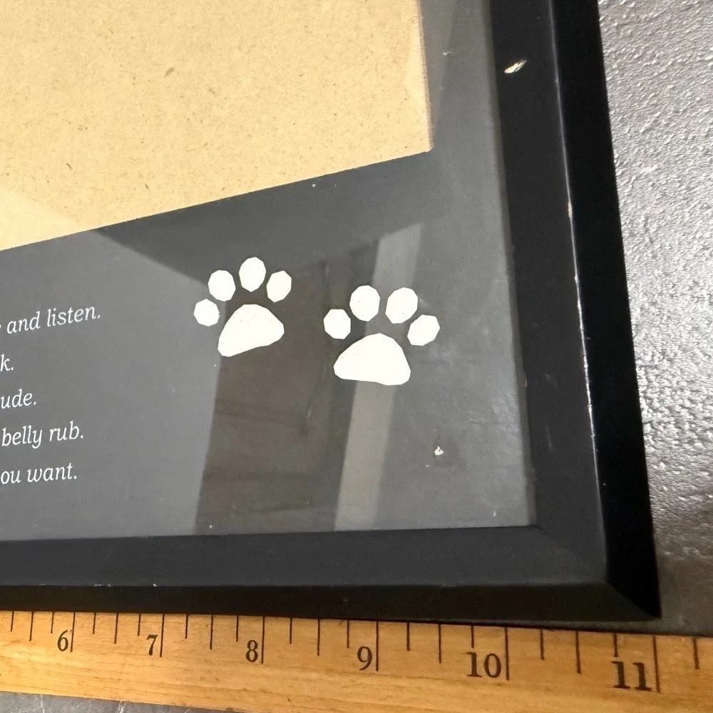Dog Lessons For People 4x6 Photo Frame Black Paw Print Tabletop Wall Decor Gift
